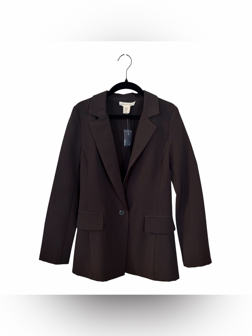 Happily Grey Black Fitted Blazer Dress Jacket Women's Size Small NEW